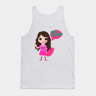 Girl power kids cute cartoon Tank Top